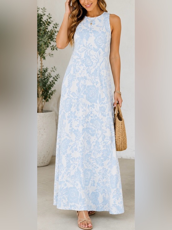 Vince Camuto Dresses & Skirts - Vince Camuto Blue and White Floral Maxi Dress